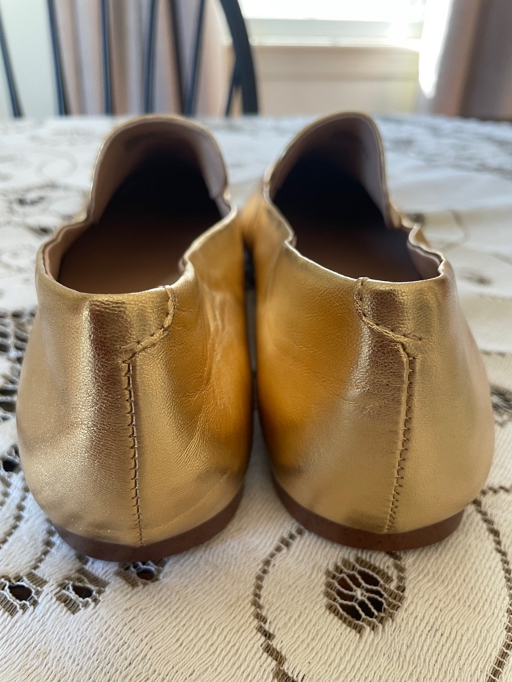 Banana Republic Metallic Gold Leather Loafers - Picture 6 of 9